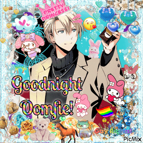 a picture of a man holding a book with the words goodnight donjie