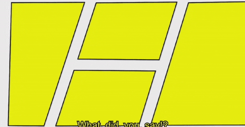 a black and white drawing of a boy with yellow hair and the words what did you say