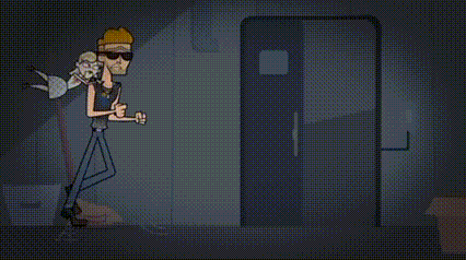 a cartoon of a man kicking another man in the face