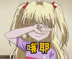 a blonde anime girl making a peace sign