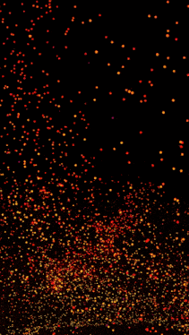 a black background with a lot of orange and yellow dots on it