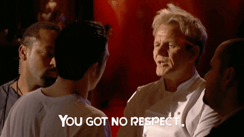 a man says " you got no respect " while talking to two other men