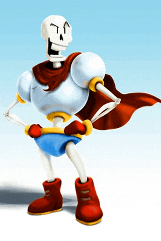 a cartoon skeleton wearing a cape and red boots