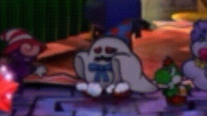 a ghost with a scarf around its neck is standing in front of a gingerbread house .