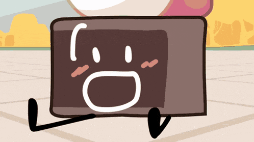 a cartoon drawing of a wallet with a smiley face