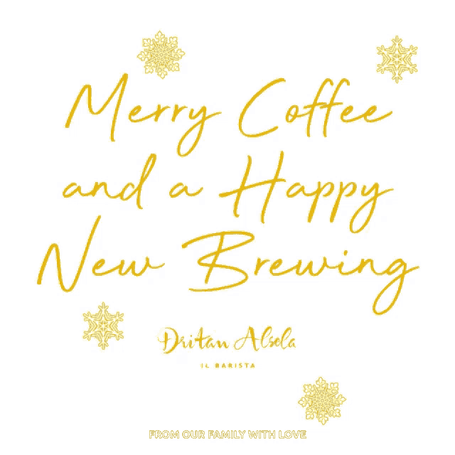 a merry coffee and a happy new brewing card