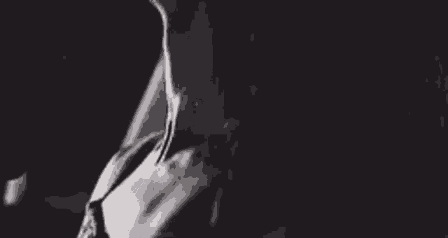 a black and white photo of a woman 's torso and neck .