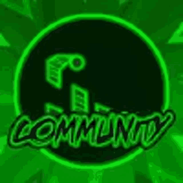 a green circle with the word community written inside of it on a green background .