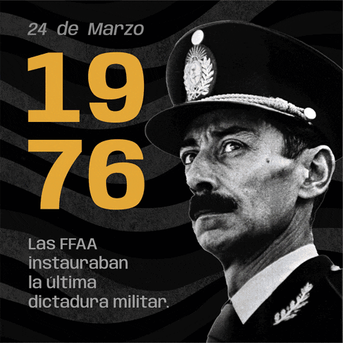 a black and white photo of a man in a hat with the date 24 de marzo