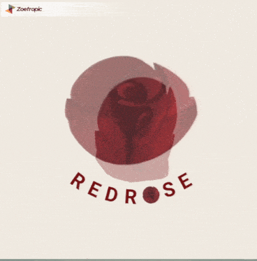 a red rose with the word redrose written around it