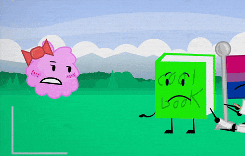 a green book with a sad face and the word book written on it