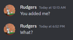 a screenshot of a conversation between rudgers and looney tunes