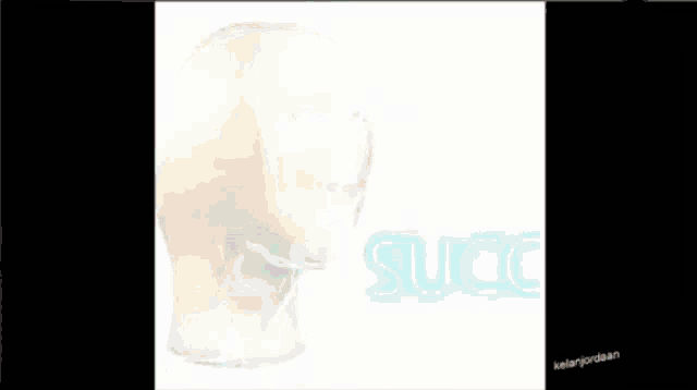 a drawing of a man 's head with the word succ on the bottom right