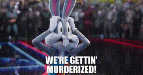 Space Jam Bugs Bunny GIF - Space Jam Bugs Bunny Wete Gettin Murderized GIFs