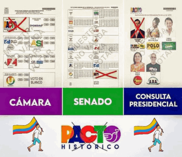 a collage of political posters including one that says senado