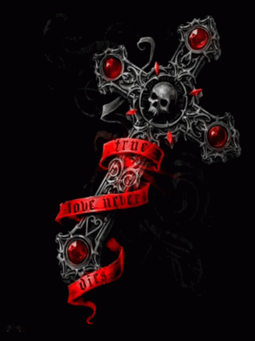 Skull And Cross Love Never Dies GIF - Skull And Cross Love Never Dies GIFs