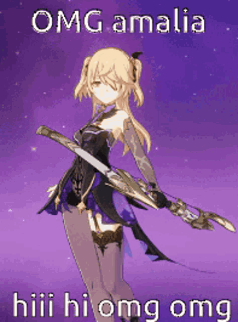 a picture of a girl holding a sword and the words omgamalia