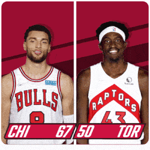 Chicago Bulls (67) Vs. Toronto Raptors (50) Half-time Break GIF - Nba Basketball Nba 2021 GIFs