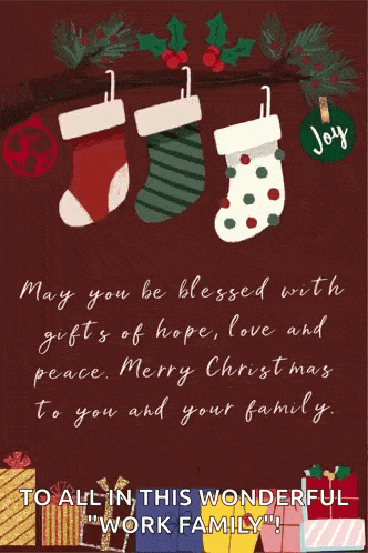 a christmas card that says may you be blessed with gifts of hope love and peace . merry christmas to you and your family .