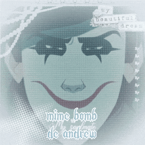 a drawing of a clown with the name mine bomb on the bottom