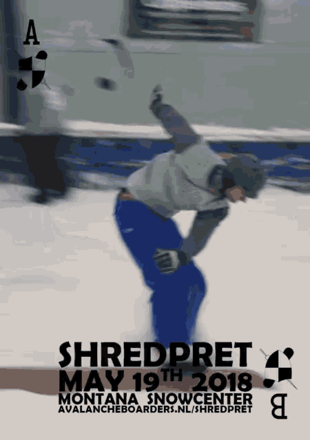 an advertisement for shred pret montana snow center