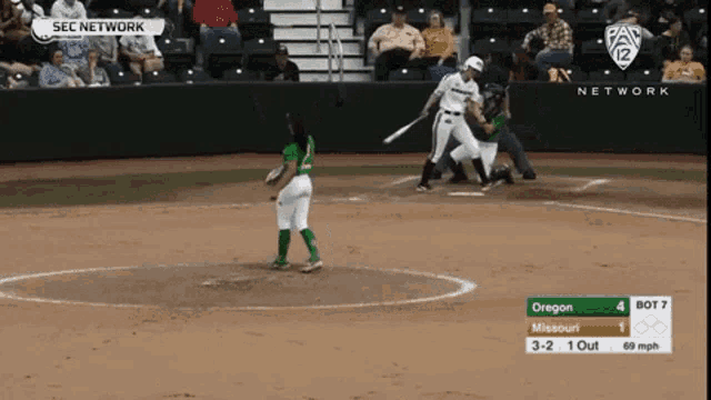 a baseball game is being broadcasted on sec network