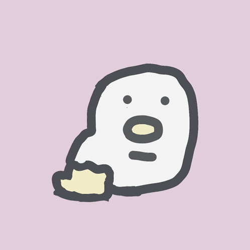 a cartoon drawing of a polar bear giving a thumbs up on a purple background