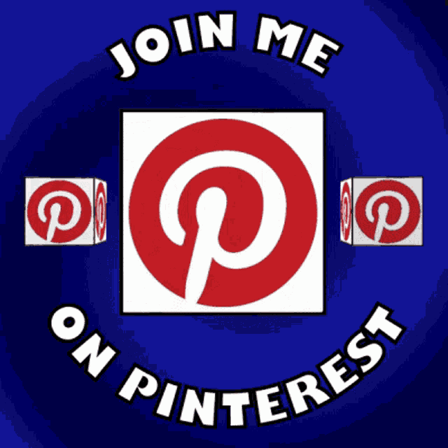 a sign that says join me on pinterest with a pinterest logo
