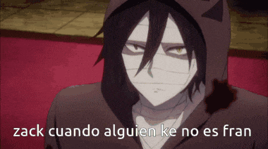 a picture of a person with the words zack cuando alguien ke no es fran written on it