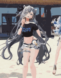 a girl in a black shirt that says pearl party
