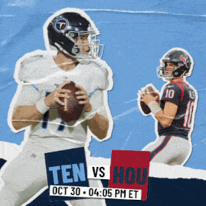 a poster for a football game between the tennessee titans and the texans