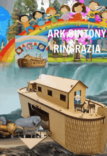 a poster for ark sintony ringrazia features a model of the ark