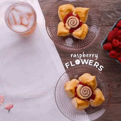 Raspberry Flowers Pastry GIF