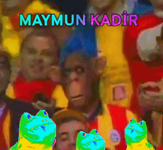 a crowd of people with maymun kadir written on the top