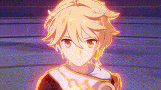 a close up of a person 's face in a video game with yellow hair and red eyes .