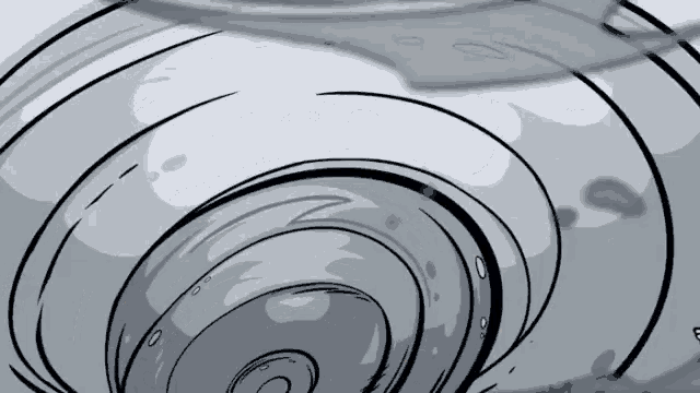 a black and white drawing of a swirl with the letter n on it