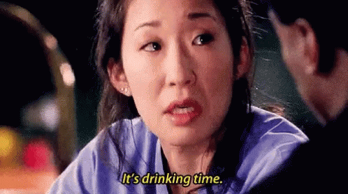 Christina Yang Drinking Time GIF - Christina Yang Drinking Time Stressed GIFs