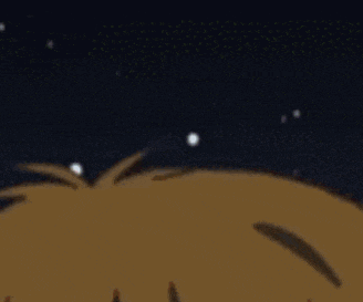 a cartoon character with one eye is holding a stick in his hand .