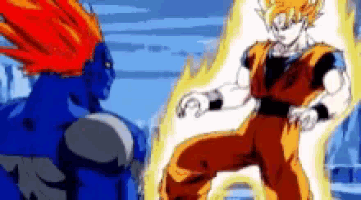 a pixelated image of a man with red hair and a man with yellow hair