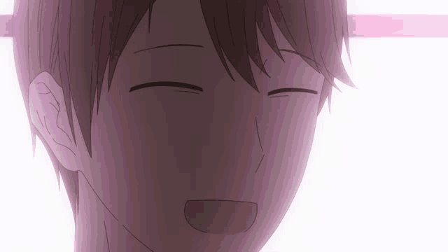 a close up of a person 's face with their eyes closed and their mouth open