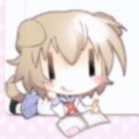 a pixelated drawing of a girl laying on a bed reading a book