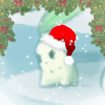 a polar bear wearing a santa hat stands in the snow