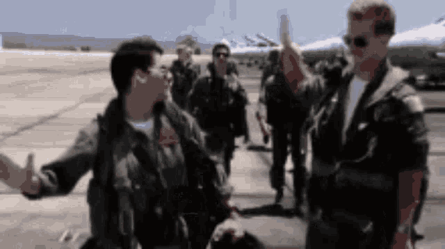 a blurred image of a group of military men
