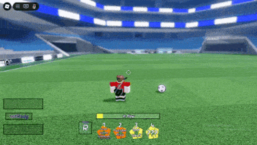 a person playing a video game with a soccer ball