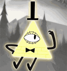 a picture of bill cipher from gravity falls with a pyramid head
