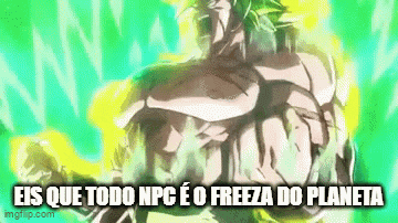 a cartoon of a man with the words eis que todo npc e o freeze do planeta written below him