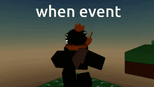 a cartoon character with a crown on his head and the words when event above him