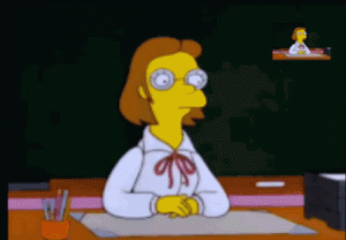 Simpsons Teacher Staring GIF - Simpsons Teacher Staring Pressing The Button GIFs