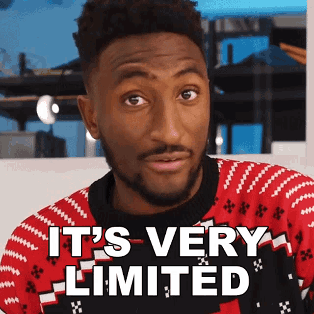 a man wearing a red sweater says it 's very limited