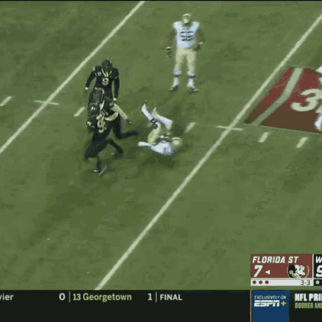 a football game between florida state and georgetown is underway